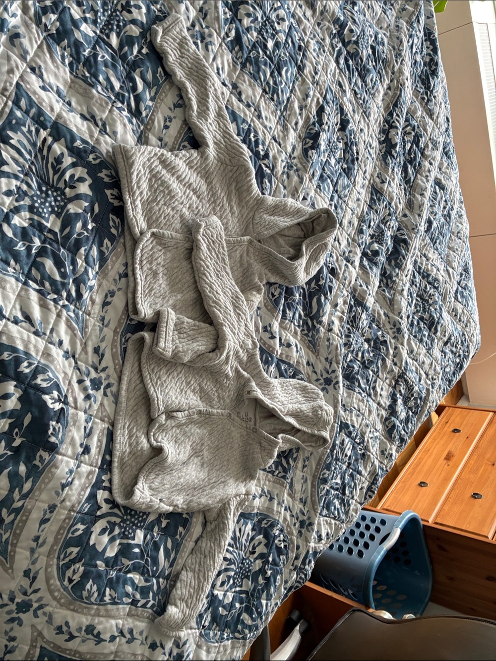 The Honest Company Light Gray Quilted Kids Hoodie